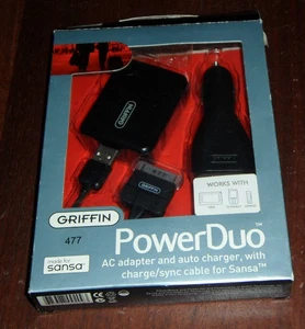 Griffin PowerDuo AC Adapter Auto charger Charge Syno Cable Sansa Power Jolt - Picture 1 of 9
