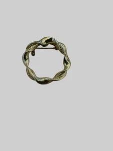 Vintage Brosche Anstecknadel Kreis Kranz goldfarben - Bild 1 von 2