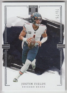 2023 Panini Impeccable Football Chicago Bears Justin Fields #19 Silver /75 - Picture 1 of 2