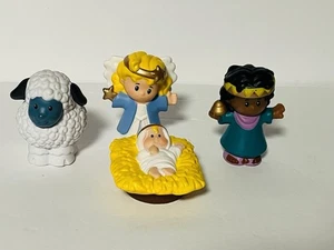 4 Fisher Price Little People Christmas Nativity Figures Jesus Angel King Lamb - Picture 1 of 9
