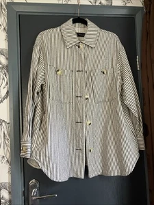 Zara Striped Oversized Shirt Size S - Picture 1 of 5