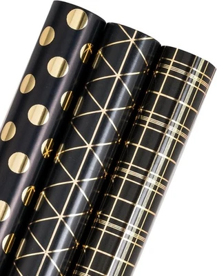 Rollo de papel de envolver cumpleaños - Mini rollo - 3 rollos - 17 pulgadas x 120 pulgadas por rollo Foto 1 de 4