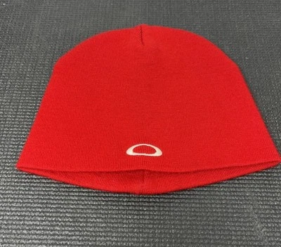 Vintage Oakley Software Hat Beanie Red Logo Knit Red Acrylic Cap Y2K - Image 1 of 4