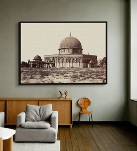 Large Floating framed canvas Jerusalem photo, Dome of the Rock Al-Aqsa Mosque - Picture 1 of 10