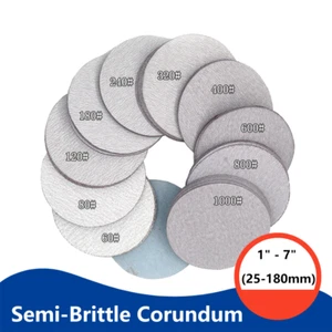 1" - 7" (25-180mm) Round White Semi-Brittle Corundum Dry Sandpaper Flocking Disc - Picture 1 of 16