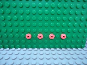 Lego 4 Coral 1x1 knob with 5 petal edges plant flower NEW - Picture 1 of 1