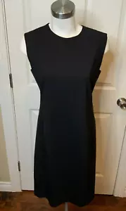 Theory Black Sleeveless Virgin Wool Blend Shift LBD Dress, Size 8 - Picture 1 of 5