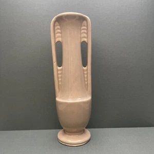 Vintage Shawnee Pottery Bud Vase Art Deco Fawn Netural 2 Handle # 1178 1930s 30s - Picture 1 of 4