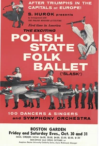 POLISH STATE FOLK BALLET "Slask" BOSTON Handbill S. Hurok 1959 - Bild 1 von 2