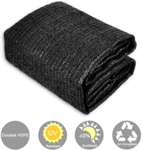 40% UV Sunblock Shade Cloth Plant Cover Garden Greenhouse Canopy 10ft Black - Picture 1 of 9
