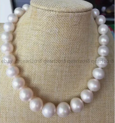 Huge 12-14mm Round Genuine Natural South Sea White Pearl Necklace 14-36 inches - Image 1 of 4