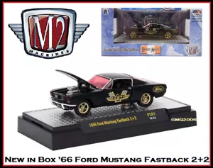Nuevo M2 1/64 Diecast Car '66 Ford Mustang Fastback 2+2 in Estuche de exhibición de acrílico - Imagen 1 de 7