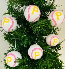 MLB Pittsburgh Pirates 6 piece Shatterproof Baseball Ornaments 2"