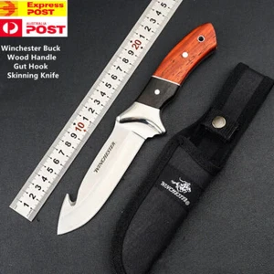 3.7 in/9.4cm Skinning Gut Hook Knife - Fixed Blade Hunting Knife pearwood Handle - Bild 1 von 15