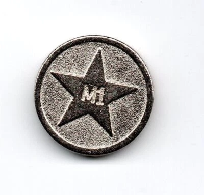 M1 Tokens Old style Round £1 Vending Meter Coin for Lockers,Shopping Trolley etc - Image 1 of 3