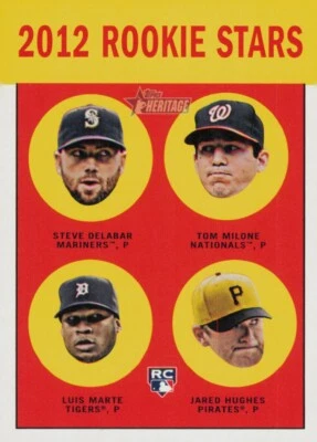 2012 Topps Heritage - Rookie Stars Tommy Milone, Jared Hughes, Delabar #299 (RC) - Image 1 of 2