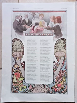MUCHA : le bout de la Table l' Illustration Noël 1896 - Photo 1/4