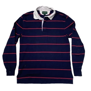 J Crew Always Rugby Shirt Mens XS Oarsman Long Sleeve Navy RED Striped Elbow Pad - Picture 1 of 5