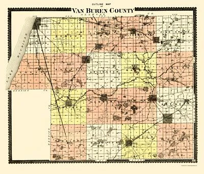 Historic County Map - Van Buren County Michigan - Goss 1895 - 23 x 26.90 - Image 1 of 4