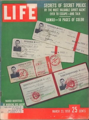 LIFE March 23,1959 Russian Agents Fake ID's / Iraqi Revolt / Aga Khan - Image 1 of 3