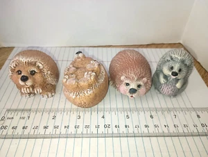 BABY HEDGEHOG family of 4 ceramics collectable vintage group pack - Picture 1 of 11