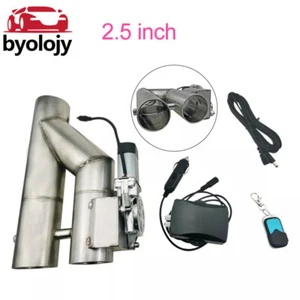 2.5"inch Electric Exhaust Valve Kit Y Pipe Control Dual Valve with Remote Switch - Picture 1 of 14