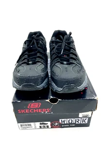Skechers Men's Work RF Cankton Steel Toe Blk/Char. Shoes Wides Sz: 9.5M - Picture 1 of 11