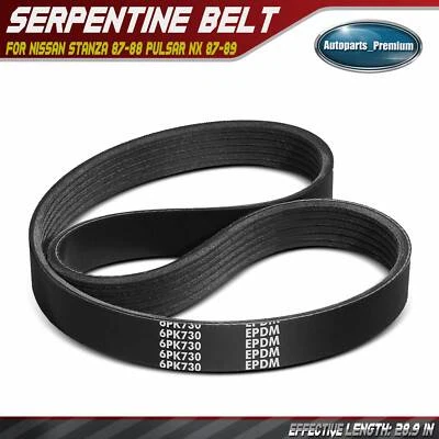 28.9 in Serpentine Belt for Nissan Stanza 87-88 Pulsar NX 87-89 1.6L 1.8L 2.0L - Image 1 of 4