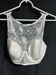 Reggiseno bralette nuovo senza etichette Victorias Secret Dream Angels collo alto paillettes Demi 34DD crema - Foto 1 di 4