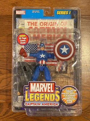 2002 TOY BIZ MARVEL ЛЕГЕНДЫ: СЕРИИ 1 КАПИТАН АМЕРИКА 6» ФИГУРКА  - Изображение 1 из 4