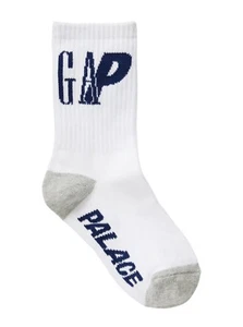 Gap x Palace Kids Crew Socks in Bright White Youth Size M/L Limited Edition NWT - Picture 1 of 3