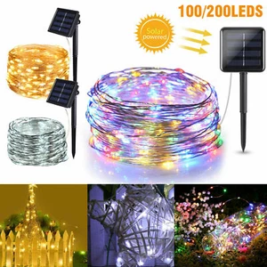 Outdoor Solar Powered Led Strip Light Copper Wire Waterproof Light String Xmas - Picture 1 of 24