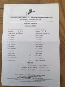 MILLWALL Res v CHELSEA Res 1987/8. - Picture 1 of 1