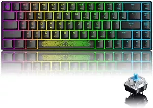 Portable RGB Gaming Mechanical Keyboard USB Type C 68 Keys Anti-ghosting 60% RGB - Picture 1 of 16