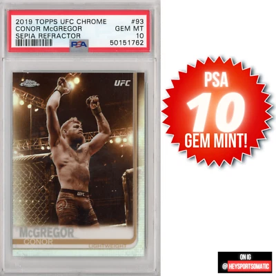 2019 Conor McGregor Topps Chrome Sepia Refractor PSA 10! Ultra RARE GEM MINT - Image 1 of 4