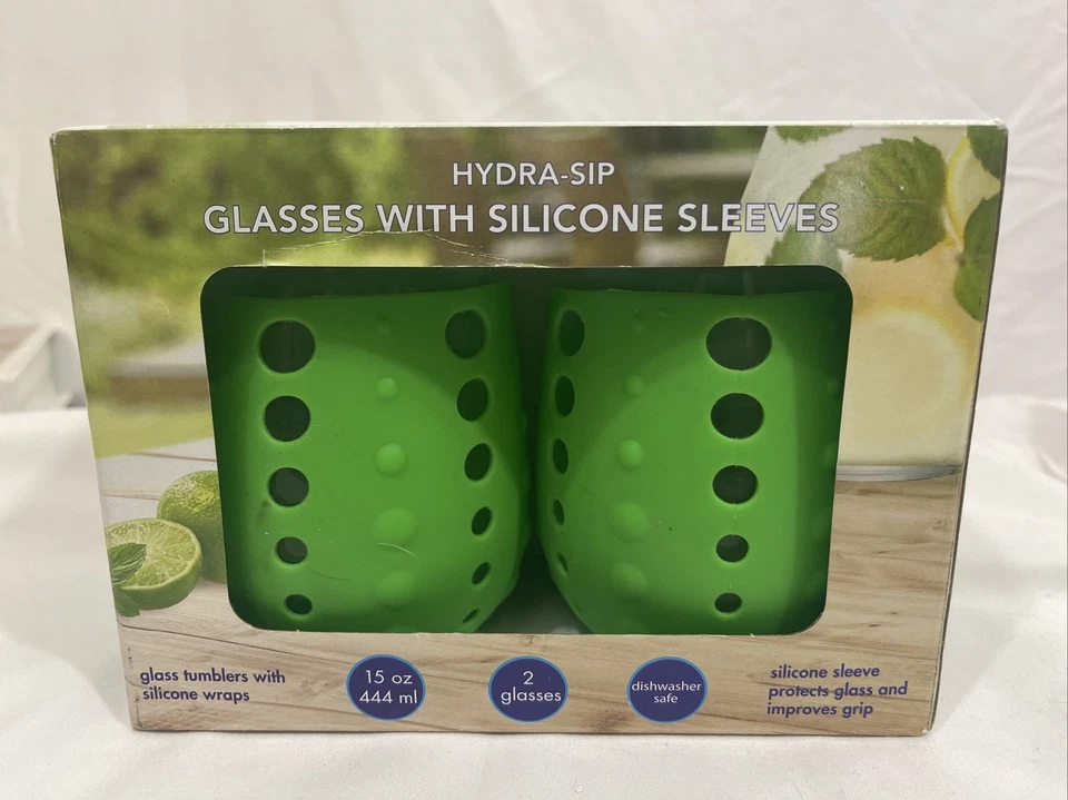 Juego de dos vasos Artland Hydra-Sip con mangas de silicona de 15 oz Foto 1 de 3
