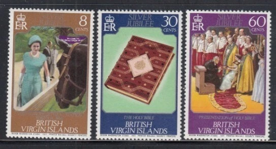 BRITISH VIRGIN ISLANDS Silver Jubilee of Queen Elizabeth II MNH set - Image 1 of 1