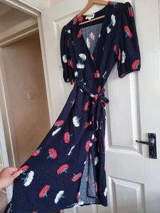 Vestido Rouje Paris Rosalie Azul Marino Floral Ocasión Francés Talla 36 / UK 8/10 - Imagen 1 de 7