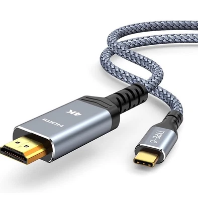 Adaptador de TV 6' USB-C 3.1 tipo C para cabo HDMI 4K UHD para Samsung Android MacBook - Imagem 1 de 4