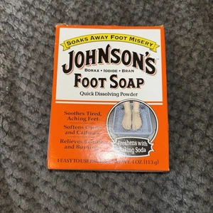 Paquete de 4 jabones disolventes en polvo Johnson's Foot - 1 oz cada uno descontinuado - Imagen 1 de 4