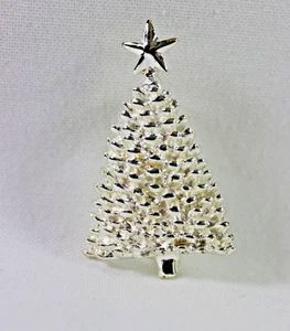 Spilla per albero di Natale tono argento vintage - Foto 1 di 2