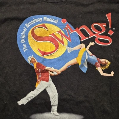 Vintage 1990's M & O Knits Swing! Broadway Musical T-Shirt Men’s XXL Black - Image 1 of 4