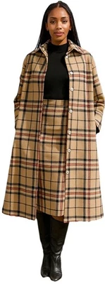 Abrigo Falda Traje Vintage Para Mujer Hecho en el Reino Unido Nova Check 100% Lana UK14/US12 Foto 1 de 4