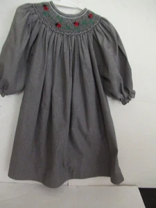 Abito micro quadri P77 bambina taglia 3T smocked a mano da Be Mine nero bianco - Foto 1 di 6
