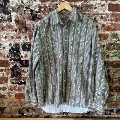 Vintage Wrangler Rugged WearWestern Shirt Mens XL Striped Aztec Long Sleeve - Image 1 of 4