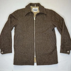 Vintage 70s Woolrich Brown Barn Coat Jacket Men’s Size Small-Medium Talon Zipper - Picture 1 of 15