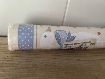 Papel pintado vintage de pato de un rollo flores azules revestimiento de pared Foto 1 de 4