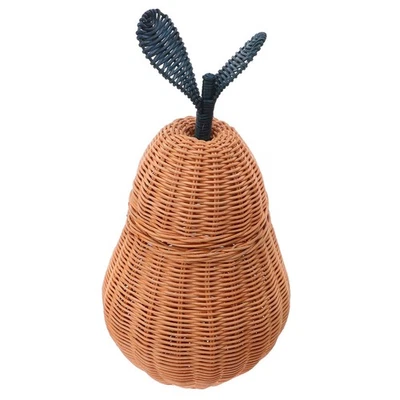  Cestino portaoggetti intrecciato a mano con coperchio: cestino in vimini a - Immagine 1 di 4