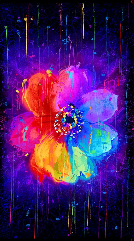 Panel de 24 pulgadas flor goteo pintura negra brillante CD1710-NEGRO Foto 1 de 1