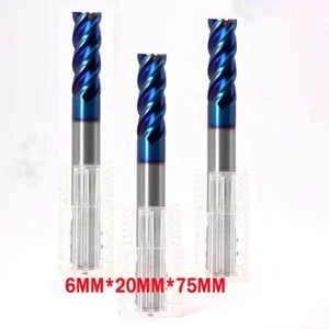 3 Stück 6 mm Länge 75 mm Vollhartmetall Schaftfräser HRC65 CNC Fräser Bohrereinsatz - Bild 1 von 8